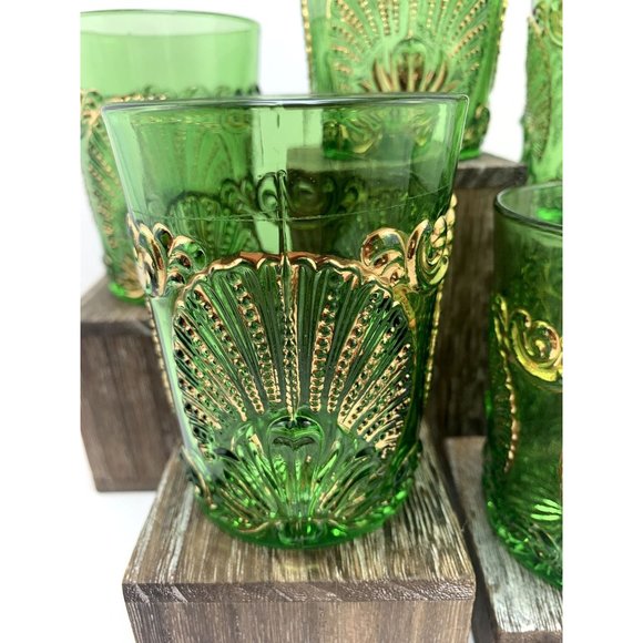 EAPG National Glass Geneva Emerald Green Rocks Glasses. - Picture 5 of 10